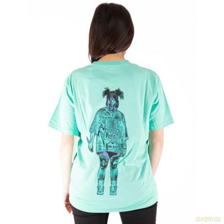 Billie Eilish: Unisex T-Shirt: Neon Logo Billie (Blue) (Back Print) (Small)