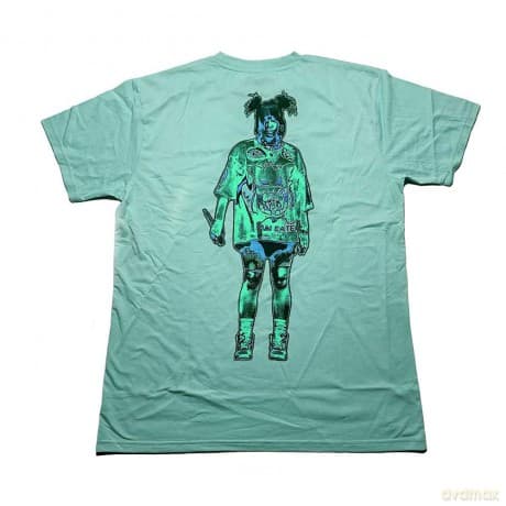 Billie Eilish: Unisex T-Shirt: Neon Logo Billie (Blue) (Back Print) (Small)