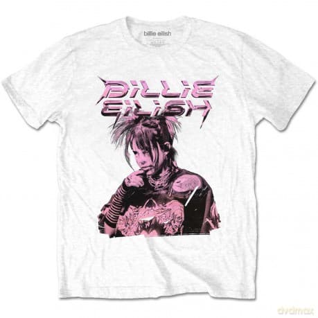 Billie Eilish: Unisex T-Shirt: Purple Illustration (White) (Large)