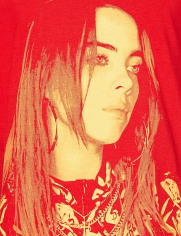 Billie Eilish: Unisex T-Shirt: Racer Logo Jumbo (Red) (Large)