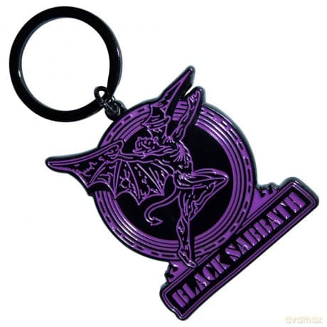 Black Sabbath: Keychain: Purple Text Logo & Daemon