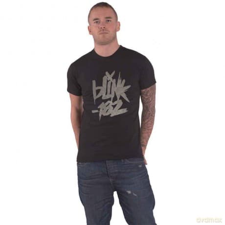 Blink-182: Unisex T-Shirt: Neon Logo (Black) (Hi-Build) (Large)
