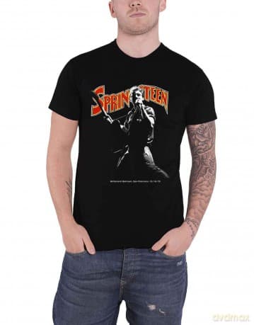 Bruce Springsteen: Unisex T-Shirt: Winterland Ballroom Singing (Black) (Small)