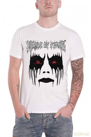 Cradle Of Filth: Unisex T-Shirt: Dani Make Up (White) (Back Print) (Medium)