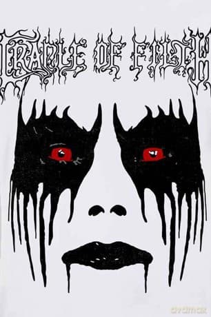 Cradle Of Filth: Unisex T-Shirt: Dani Make Up (White) (Back Print) (Medium)