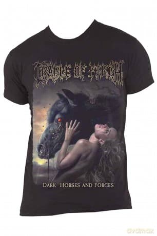 Cradle Of Filth: Unisex T-Shirt: Dark Horses (Black) (Back Print) (Medium)