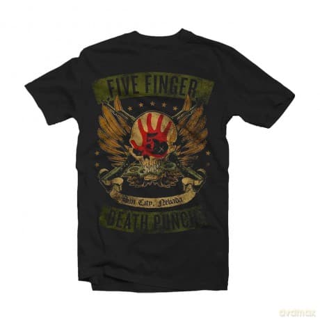 T-Shirt: Five Finger Death Punch Men'S Tee: Locked & Loaded (Large)