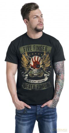 T-Shirt: Five Finger Death Punch Men'S Tee: Locked & Loaded (Small)