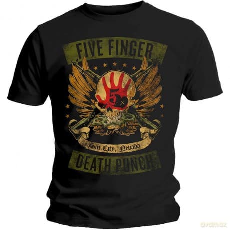 T-Shirt: Five Finger Death Punch Men'S Tee: Locked & Loaded (X-Large)