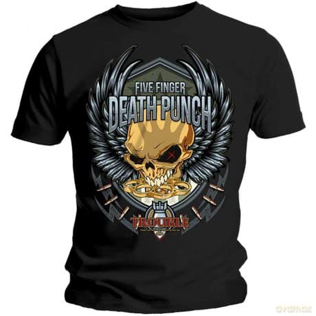 T-Shirt: Five Finger Death Punch Men'S Tee: Trouble (Large)