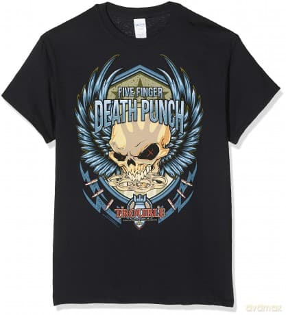 T-Shirt: Five Finger Death Punch Men'S Tee: Trouble (Medium)