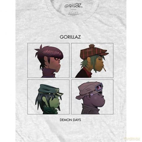 Gorillaz: Unisex T-Shirt: Demon Days (White) (Large)