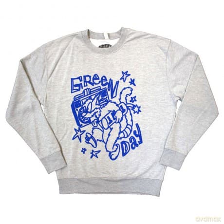 Green Day: Unisex Sweatshirt: Cat Blaster (Grey) (Small)