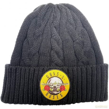 Guns n Roses: Guns N' Roses Unisex Beanie Hat: Circle Logo (Black) (Cable Knit)