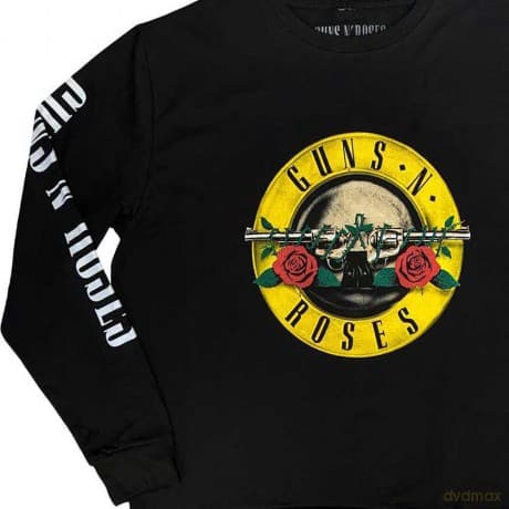 Guns n Roses: Guns N' Roses Unisex Sweatshirt: Classic Logo (Black) (Sleeve Print) (Large)