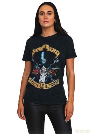 Guns n Roses: Guns N' Roses Unisex T-Shirt: Appetite Washed (Dip-Dye On Black) (Wash Collection) (X-Large)