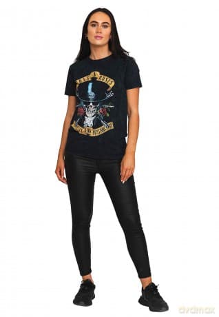 Guns n Roses: Guns N' Roses Unisex T-Shirt: Appetite Washed (Dip-Dye On Black) (Wash Collection) (X-Large)