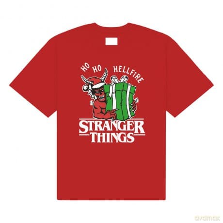 Netflix: Stranger Things Unisex T-Shirt: Ho Ho Hellfire (Red) (Large)