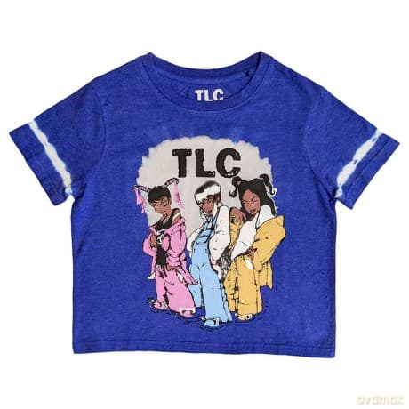 Tlc: TLC Ladies Crop Top: Cartoon (Blue) (Wash Collection) (Large)