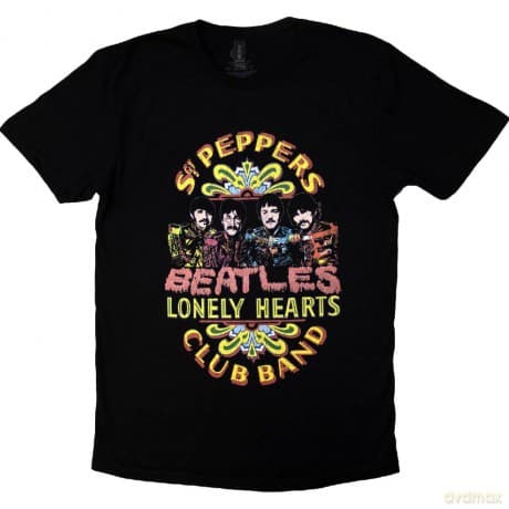 The Beatles: Unisex T-Shirt: Sgt Pepper 2 (Black) (Medium)