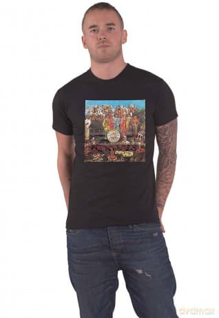 The Beatles: Unisex T-Shirt: Sgt Pepper Crystals (Black) (Embellished) (X-Large)