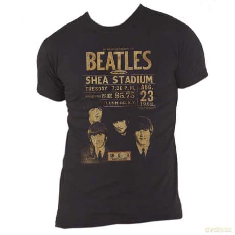 The Beatles: Unisex T-Shirt: Shea '66 (Black) (Small)