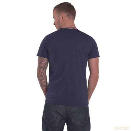 The Beatles: Unisex T-Shirt: Text Logo Shadow (Denim Blue) (Small)