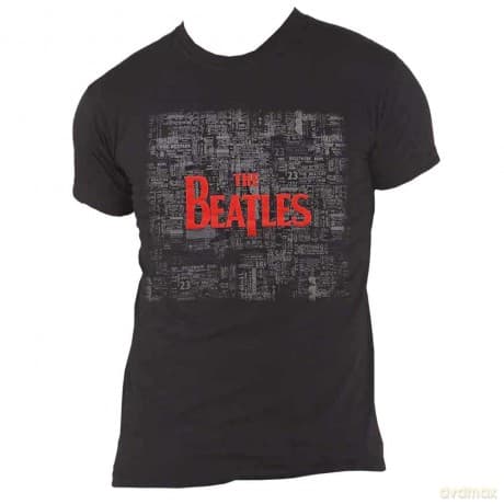 The Beatles: Unisex T-Shirt: Tickets & Logo (Black) (Puff Print) (XX-Large)