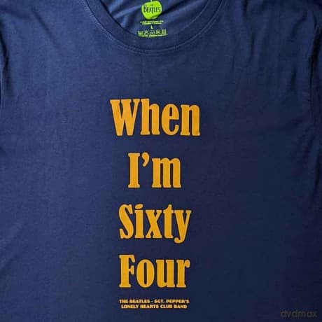 The Beatles: Unisex T-Shirt: When I'm Sixty Four (Blue) (Back Print) (Medium)