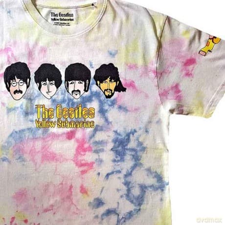 The Beatles: Unisex T-Shirt: Yellow Submarine Heads & Apple Bonkers (White) (Back Print & Wash Collection) (X-Large)