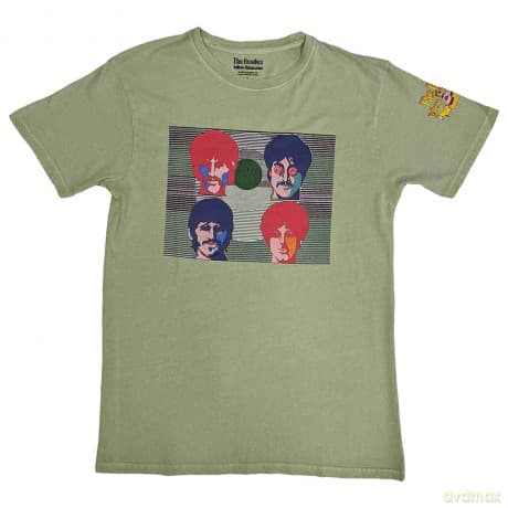 The Beatles: Unisex T-Shirt: Yellow Submarine Magic Piano (Green) (Back Print) (Large)