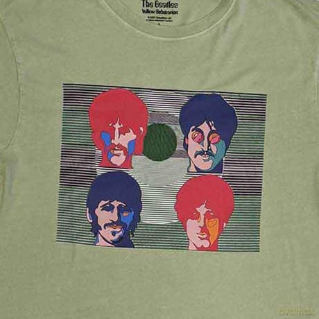 The Beatles: Unisex T-Shirt: Yellow Submarine Magic Piano (Green) (Back Print) (Large)