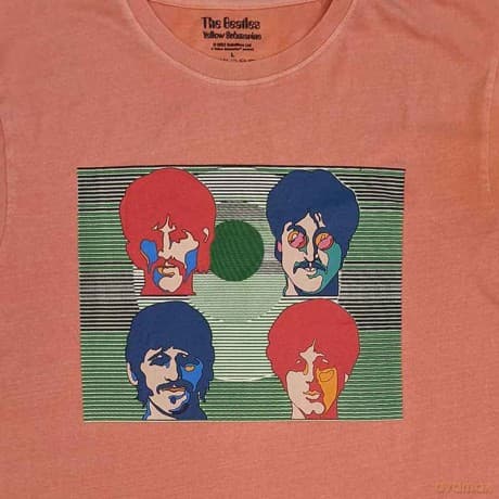 The Beatles: Unisex T-Shirt: Yellow Submarine Magic Piano (Pink) (Back Print) (Large)
