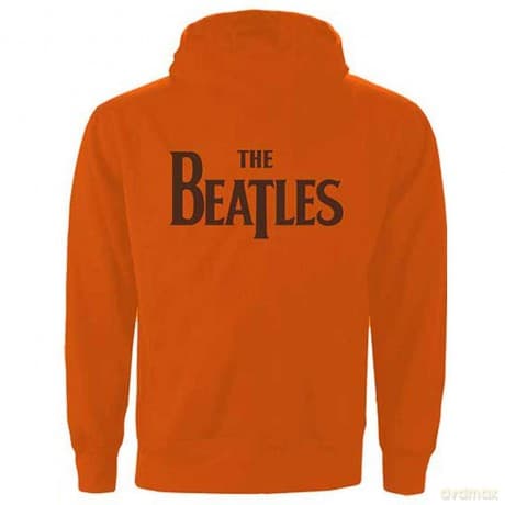 The Beatles: Unisex Zipped Hoodie: Drop T Logo (Grey) (Back Print) (Small)