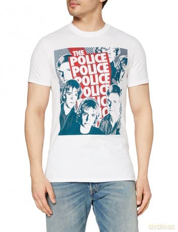 The Police: Men's Tee: Half-tone Faces (Large)
