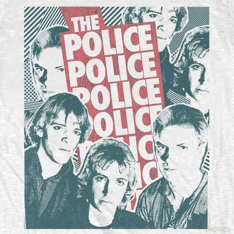 The Police: Men's Tee: Half-tone Faces (X-Large)
