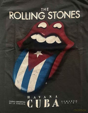 -: The Rolling Stones Ladies T-Shirt: Havana Cuba (Charcoal Grey) (XX-Large)