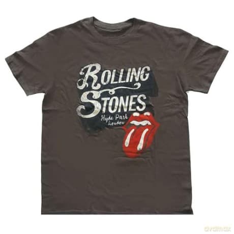 -: The Rolling Stones Unisex T-Shirt: Hyde Park (Charcoal Grey) (Large)