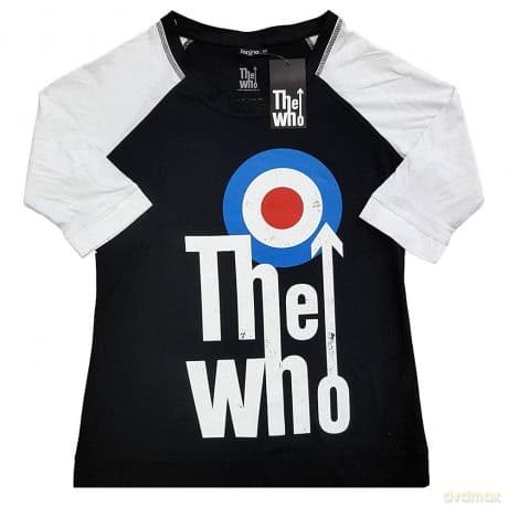 Who - The: The Who Ladies Raglan T-Shirt: Elevated Target (Black & White) (Large)
