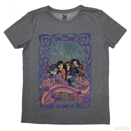 Who - The: The Who Ladies T-Shirt: Psych Floral (Grey) (Medium)