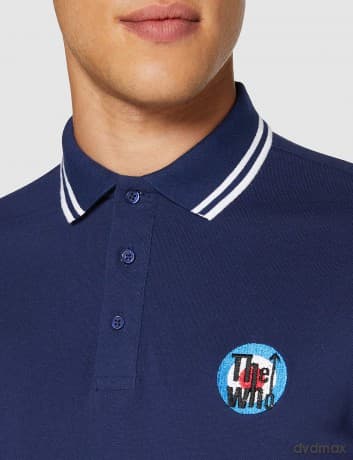 Who - The: The Who Unisex Polo Shirt: Target Logo (Navy Blue) (Large)