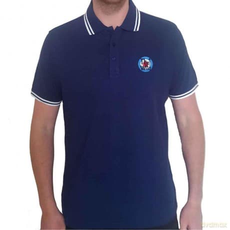 Who - The: The Who Unisex Polo Shirt: Target Logo (Navy Blue) (Medium)