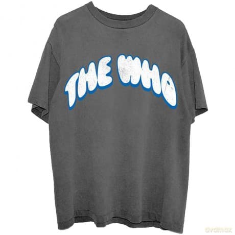 Who - The: The Who Unisex T-Shirt: Flag Cartoon (Charcoal Grey) (Back Print) (Medium)