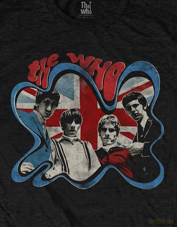 Who - The: The Who Unisex T-Shirt: Groovy Border (Black) (Large)