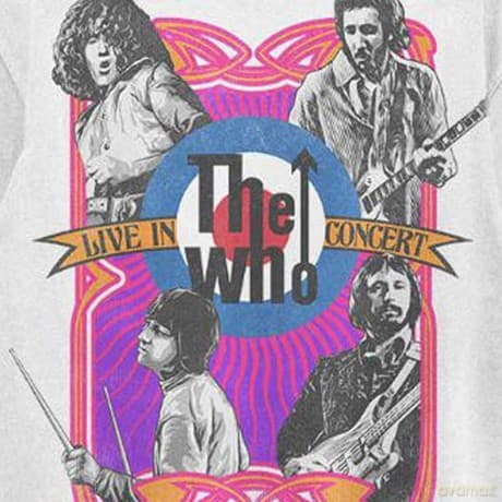 Who - The: The Who Unisex T-Shirt: In Concert Target Logo (White) (Large)