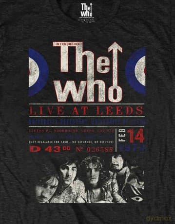 Who - The: The Who Unisex T-Shirt: Live At Leeds '70 (Black) (X-Large)