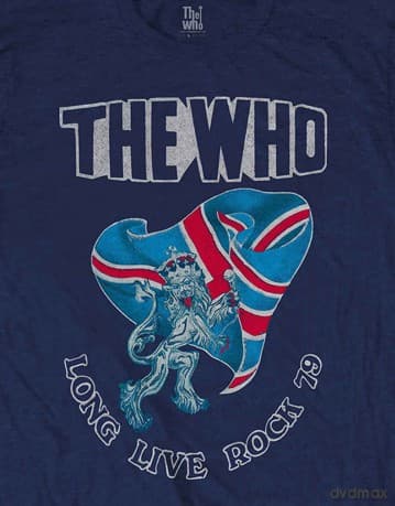 Who - The: The Who Unisex T-Shirt: Long Live Rock '79 (Navy Blue) (Back Print) (X-Large)