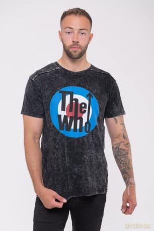 Who - The: The Who Unisex T-Shirt: Target Logo (Black) (Wash Collection) (Large)