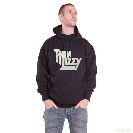 Thin Lizzy: Unisex Pullover Hoodie: Stacked Logo (Black) (Large)