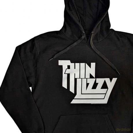 Thin Lizzy: Unisex Pullover Hoodie: Stacked Logo (Black) (Large)